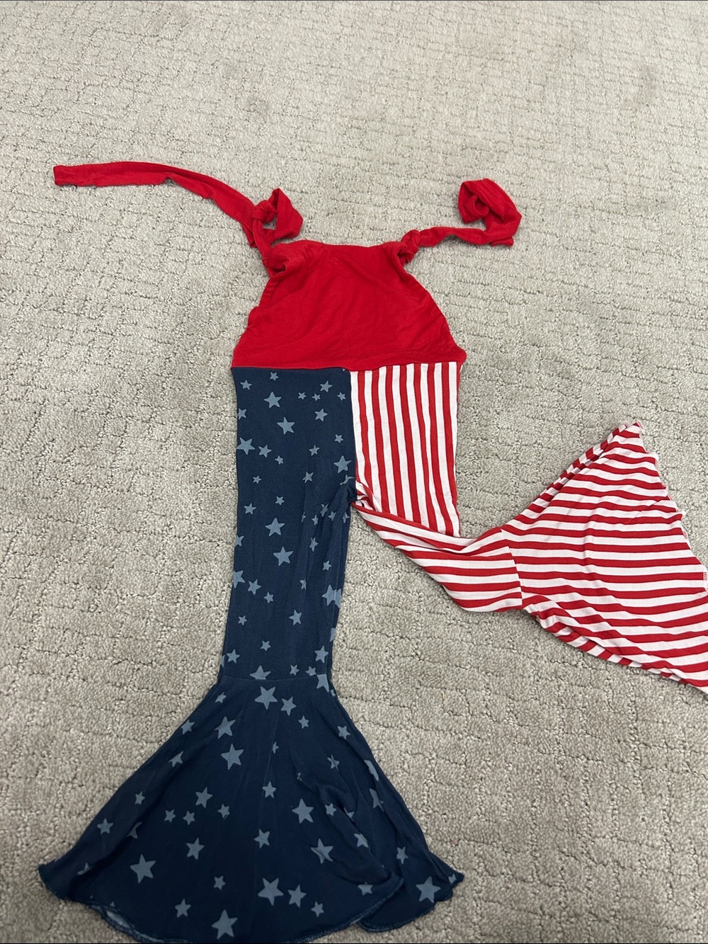 Red and Navy Stars & Stripes Kids One-Piece Swimsuit